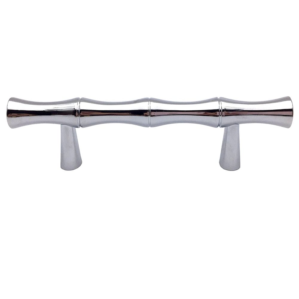 JCAKES 3" C-C Bamboo Drawer Pull Brushed Gold Cabinet Handle Dresser Pulls Kitchen Door Handles Hardware 76 mm Centers (Color : Polished Chrome)