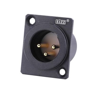 JEMOSA 1PC EIZZ 3pin Male XLR Plug Connector Balance Socket HiFi Audio Headphone AMP DIY 24K Gold Plated Copper Pins