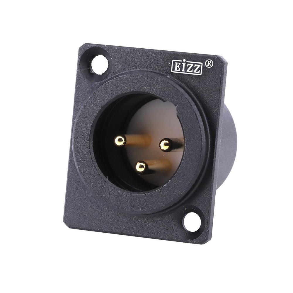 JEMOSA 1PC EIZZ 3pin Male XLR Plug Connector Balance Socket HiFi Audio Headphone AMP DIY 24K Gold Plated Copper Pins