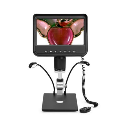 KWHRYVRE 4MP 7-inch LCD Digital Microscope for Inspection Use with 10-300x Magniciation Professional Stand