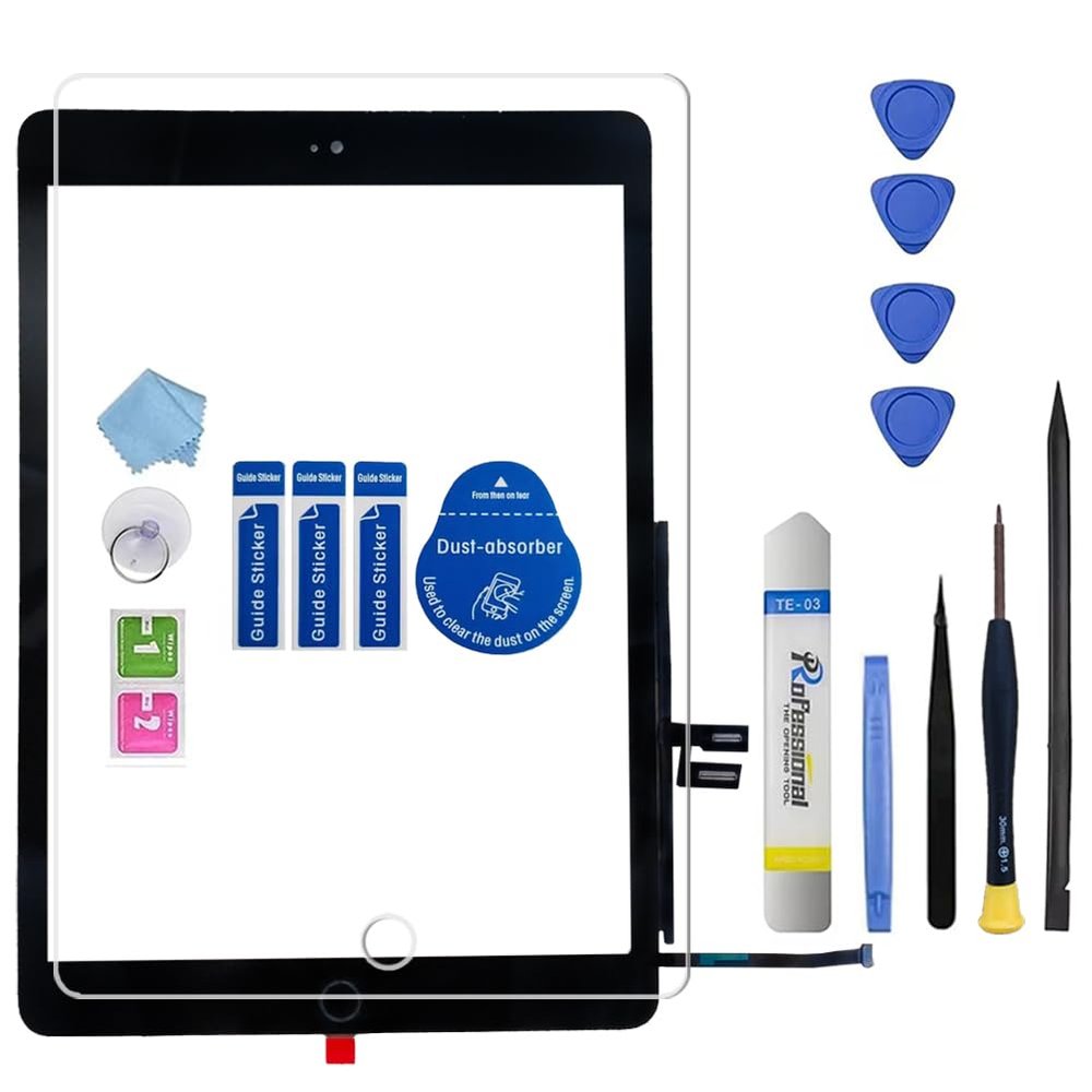 Ghothzuto for iPad 7th Gen 2019/iPad 8th Gen 2020 10.2" Touch Screen Digitizer Assembly Replacement for A2197 A2198 A2200 A2270 A2428 A2429 A2430with Home Button,Repair Kit(Black)