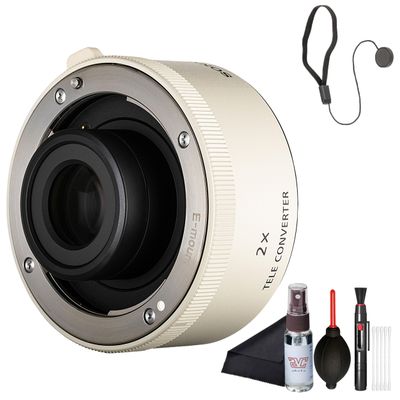 Sony FE 2.0X Teleconverter (SEL20TC) Full-Frame E-Mount | Doubles Focal Length of Compatible Telephoto Lenses | Cap Keeper, Cleaning Kit