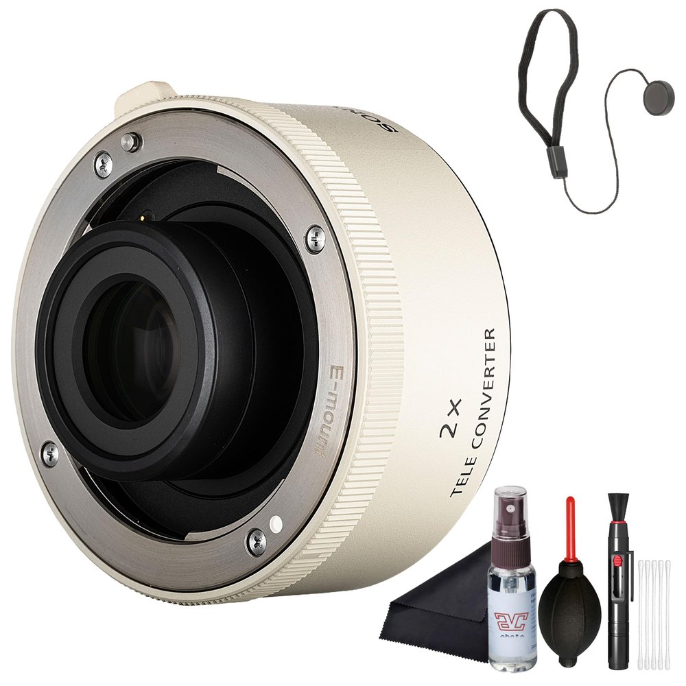 Sony FE 2.0X Teleconverter (SEL20TC) Full-Frame E-Mount | Doubles Focal Length of Compatible Telephoto Lenses | Cap Keeper, Cleaning Kit