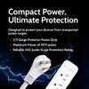Precision Power Flat Plug Surge Protector Extension with 3 feet Cord  Compact Heavy Duty Power Strip & Flat Plug with 3 AC Outlets, 3 USB Ports for Home and Office view 2