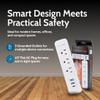 Precision Power Flat Plug Surge Protector Extension with 3 feet Cord  Compact Heavy Duty Power Strip & Flat Plug with 3 AC Outlets, 3 USB Ports for Home and Office view 3