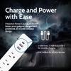 Precision Power Flat Plug Surge Protector Extension with 3 feet Cord  Compact Heavy Duty Power Strip & Flat Plug with 3 AC Outlets, 3 USB Ports for Home and Office view 4