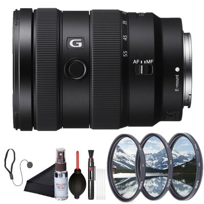Sony E 1655mm F2.8 G Standard Zoom Lens (SEL1655G)  APS-C E-Mount | Constant F2.8 Aperture | G Lens Optics | Filter Kit, Cap Keeper, Cleaning Kit, and More
