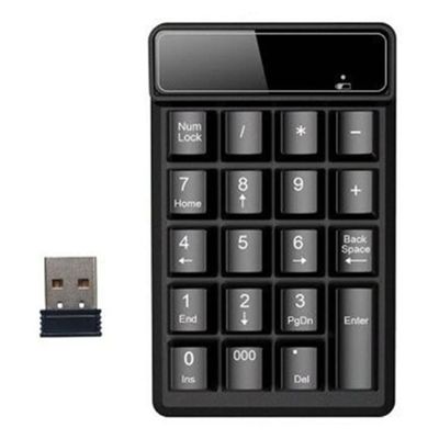 Geuxe Mini USB Numeric Keypad 19 Keys Number Pad Numpad Receiver for Accounting Laptop PC Computer (A), Black
