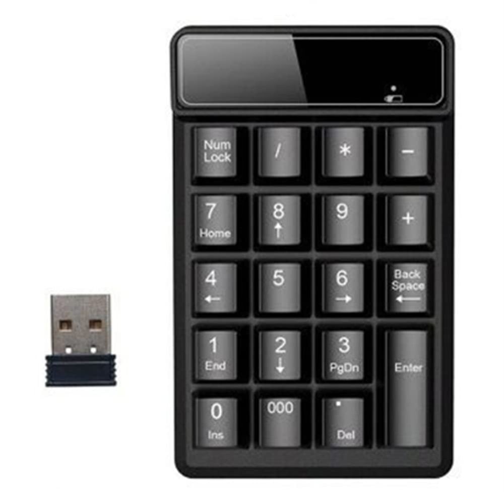 Geuxe Mini USB Numeric Keypad 19 Keys Number Pad Numpad Receiver for Accounting Laptop PC Computer (A), Black