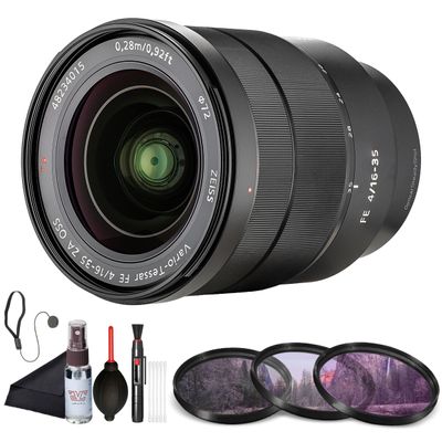 Sony Vario-Tessar T FE 1635 mm F4 ZA OSS Wide-Angle Zoom Lens (SEL1635Z)  ZEISS Optics | Constant F4 Aperture | Filter Kit, Cap Keeper, Cleaning Kit, and More