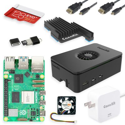 CanaKit Raspberry Pi 5 Starter Kit PRO - Turbine Black (128GB Edition) (4GB RAM)