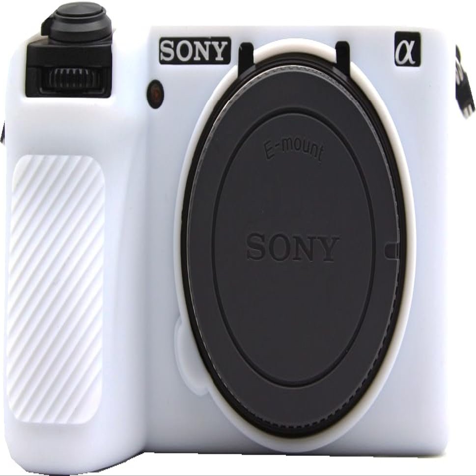 A6700 Camera Case, BMAOLLONGB Fullbody Thin Lightweight Silicone Camera Skin Body Rubber Cover Case for Sony Alpha A6700 (White, Smooth)