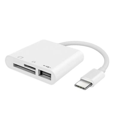 3-Port USB Type C to Card Reader Adapter SD Card Reader for MacBook Pro Laptop