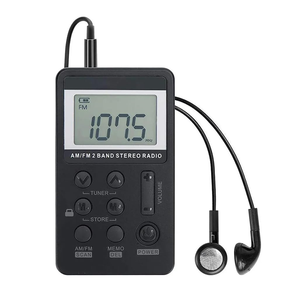Geuxe Portable Radio Digital Portable Mini Radio Receiver with LCD Display Rechargeable Battery