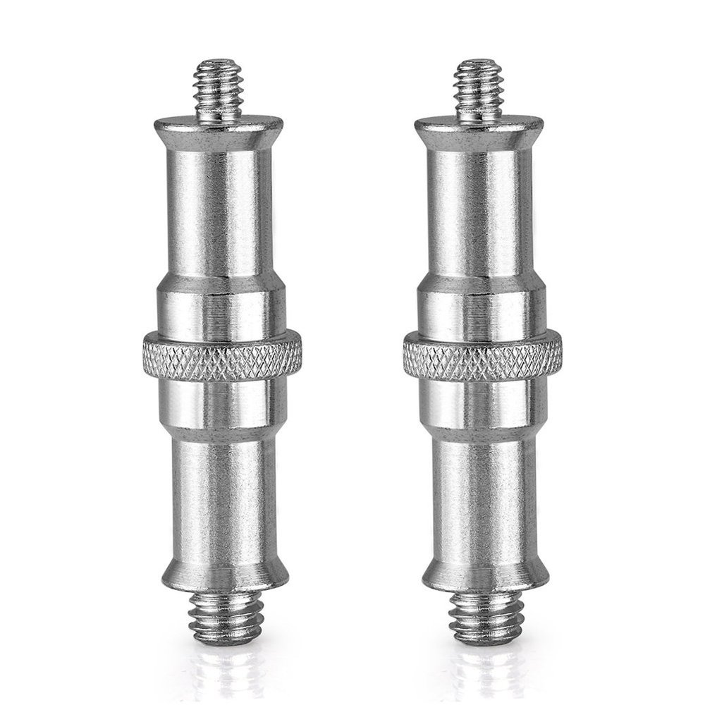 Geuxe 2 Pieces Standard 1/4 to 3/8 inch Metal Male Converter Threaded Screw Adapter Spigot Stud for Stand, Hot Shoe/Cold Shoe Adapter, Ball Head