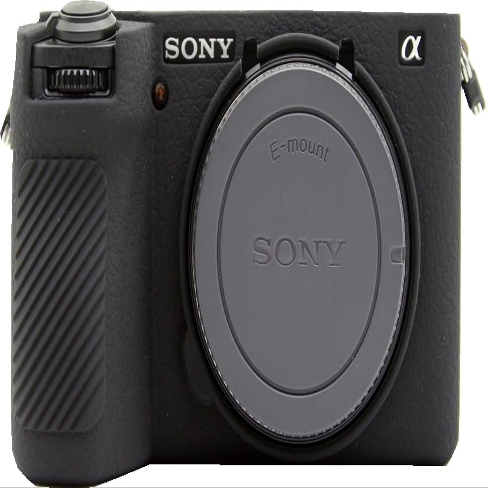 A6700 Camera Case, BMAOLLONGB Fullbody Thin Lightweight Silicone Camera Skin Body Rubber Cover Case for Sony Alpha A6700 (Black, Frosting)