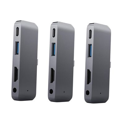 jojofuny 3pcs USB- Adapter Audio Jack USB and Pd Charging for Laptop Compact Grey Design for Seamless Connectivity