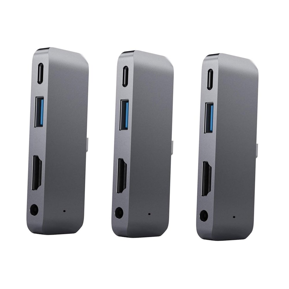 jojofuny 3pcs USB- Adapter Audio Jack USB and Pd Charging for Laptop Compact Grey Design for Seamless Connectivity