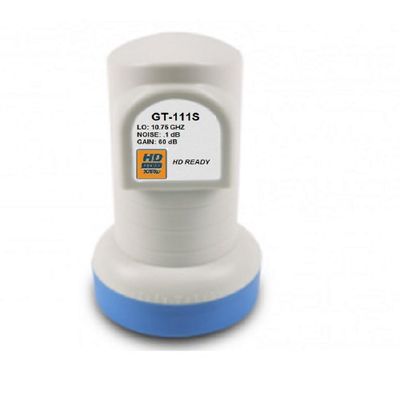 iMega GT Single Standard Linear Satellite KU Band LNB FTA 10750 Free to AIR HD for International Channels: Chinese Arabic Persian, Polish, Russian, Vietnamese, 97 Galaxy, Small, SILVER, GT-111S