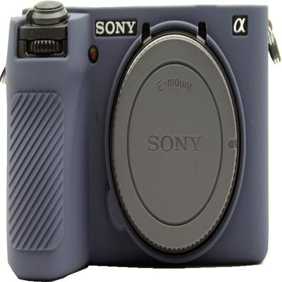 A6700 Camera Case, BMAOLLONGB Fullbody Thin Lightweight Silicone Camera Skin Body Rubber Cover Case for Sony Alpha A6700 (Blue, Smooth)
