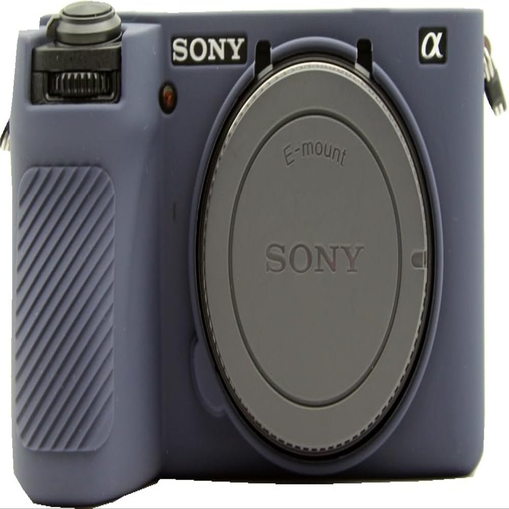 A6700 Camera Case, BMAOLLONGB Fullbody Thin Lightweight Silicone Camera Skin Body Rubber Cover Case for Sony Alpha A6700 (Blue, Smooth)