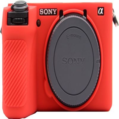 A6700 Camera Case, BMAOLLONGB Fullbody Thin Lightweight Silicone Camera Skin Body Rubber Cover Case for Sony Alpha A6700 (Red, Smooth)