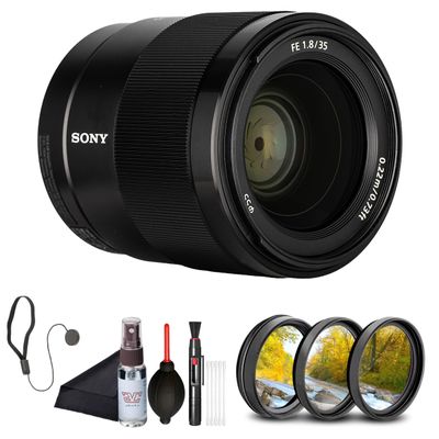 Sony FE 35mm F1.8 Wide-Angle Prime Lens (SEL35F18F)  Full-Frame E-Mount | Bright F1.8 Aperture | Lightweight Design | Filter Kit, Cap Keeper, Cleaning Kit, and More