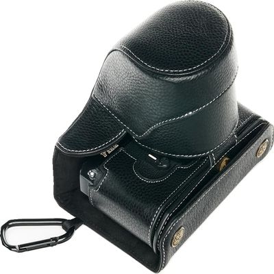 BMAOLLONGB FM2 Case, Real Genuine Handmade Leather FullBody Camera Case Bag Cover for Nikon FM2 55mm 50mm 35mm 28mm 24mm Lens (Black)