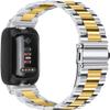Metal Bands Compatible for Fitbit Inspire 3 for Women & Men,Solid Stainless Steel Adjustable Strap Replacement Band for Inspire 3 Fitness Tracker (GoldSilver) view 2