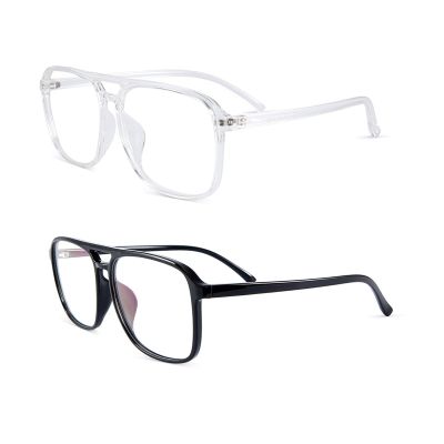 AOOLIA 3 PCs Blue Light Blocking Glasses - Square Fake Eyeglasses, Anti UV Ray Computer Gaming Glasses for Women Men (2Pack-Clear,Black)