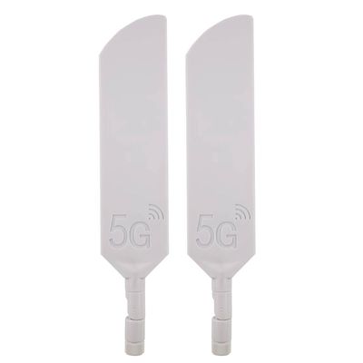Banyanxin 100% Original 40dbi 5G 4G LTE WI-FI Omni SMA TS9 External Antenna for Modem Router 2piece (White rp SMA)
