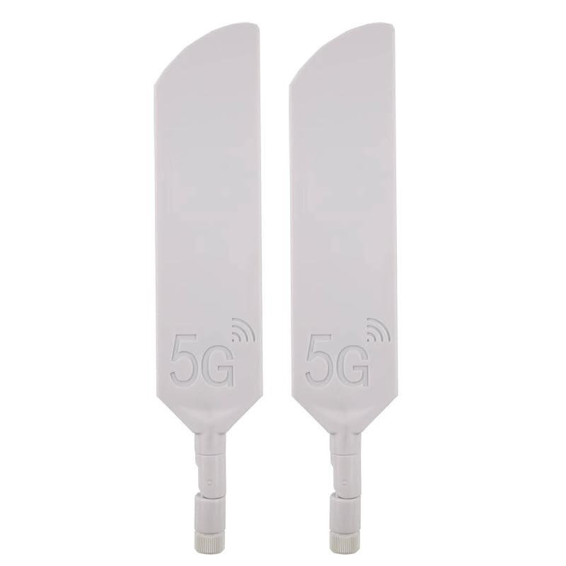 Banyanxin 100% Original 40dbi 5G 4G LTE WI-FI Omni SMA TS9 External Antenna for Modem Router 2piece (White rp SMA)