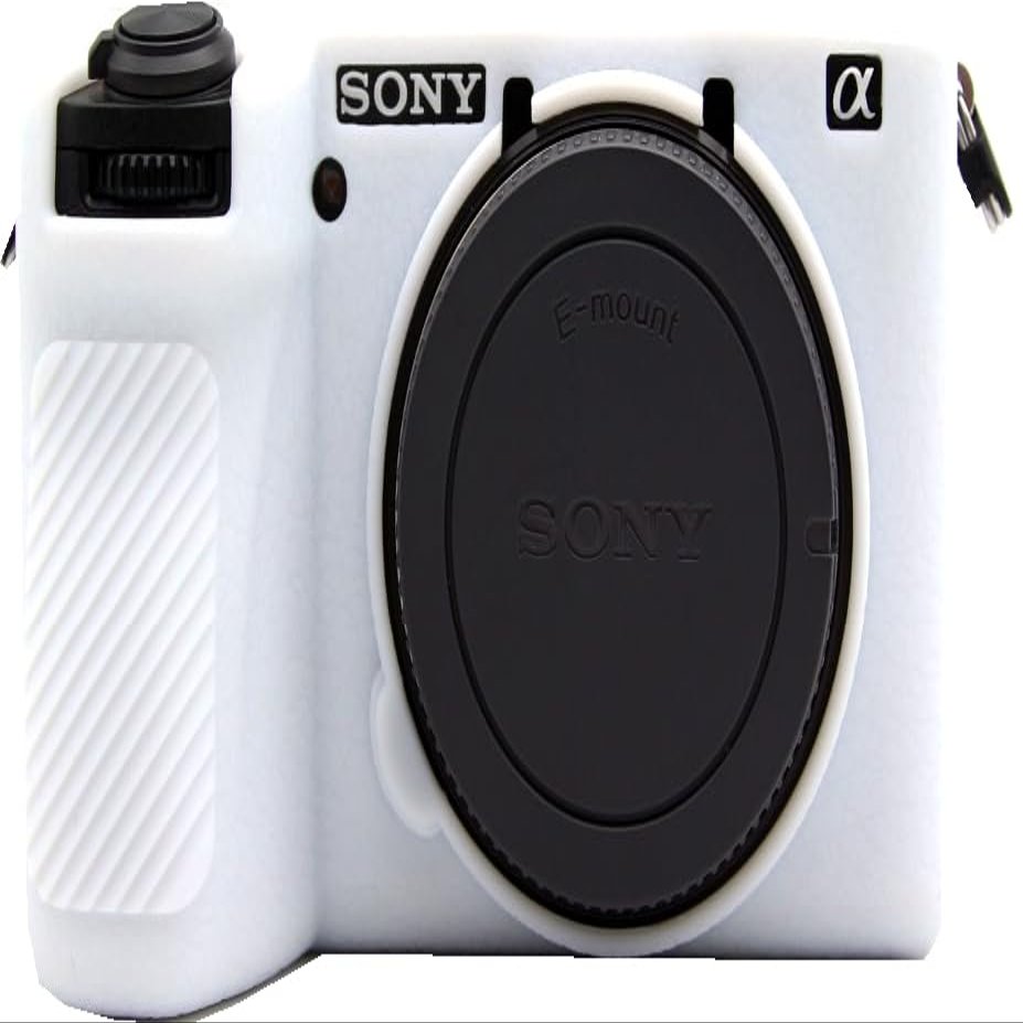 A6700 Camera Case, BMAOLLONGB Fullbody Thin Lightweight Silicone Camera Skin Body Rubber Cover Case for Sony Alpha A6700 (White, Frosting)
