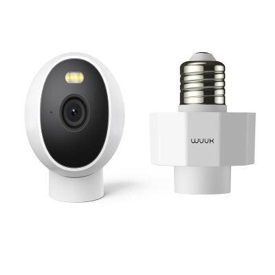 WUUK Indoor Outdoor Security Camera and Lamp Socket Bundle
