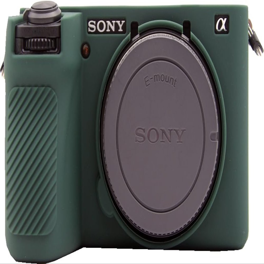 A6700 Camera Case, BMAOLLONGB Fullbody Thin Lightweight Silicone Camera Skin Body Rubber Cover Case for Sony Alpha A6700 (Green, Smooth)