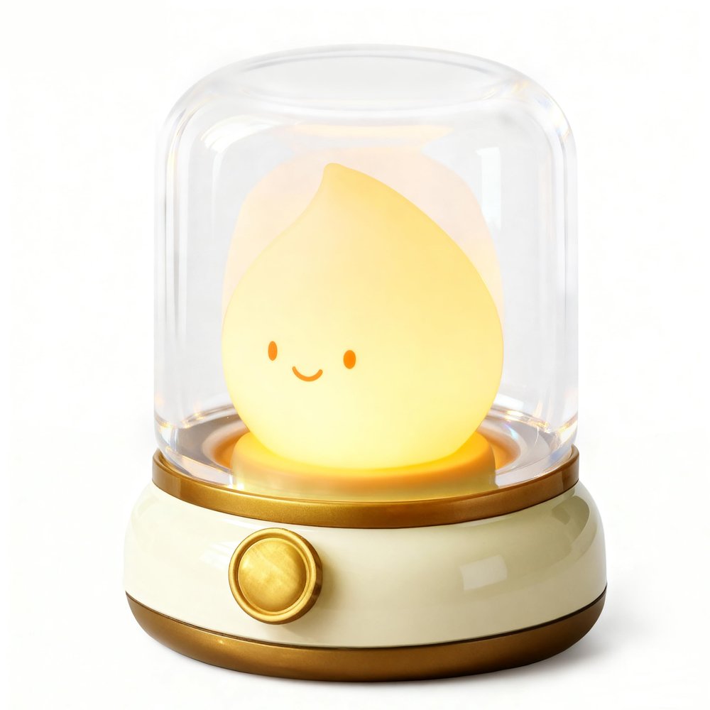 BANDIANCY Smiley Night Light for Bedtime, Rechargeable Portable Bedtime Small Read Lamp, Dimmable, Timer, Cute Light for Kids, Mothers, Toddlers, Teens