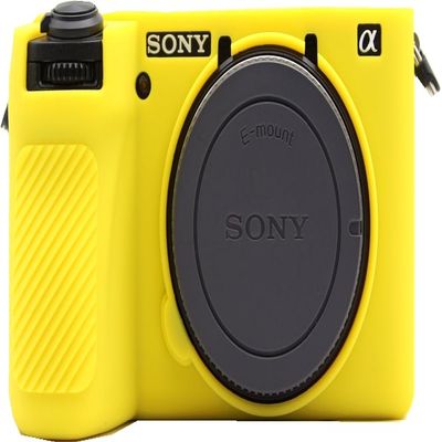 A6700 Camera Case, BMAOLLONGB Fullbody Thin Lightweight Silicone Camera Skin Body Rubber Cover Case for Sony Alpha A6700 (Yellow, Smooth)