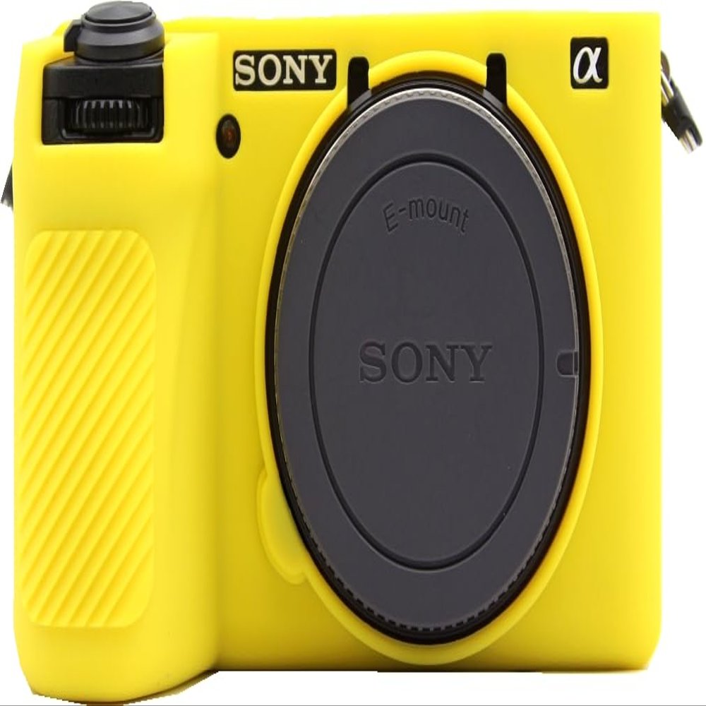 A6700 Camera Case, BMAOLLONGB Fullbody Thin Lightweight Silicone Camera Skin Body Rubber Cover Case for Sony Alpha A6700 (Yellow, Smooth)