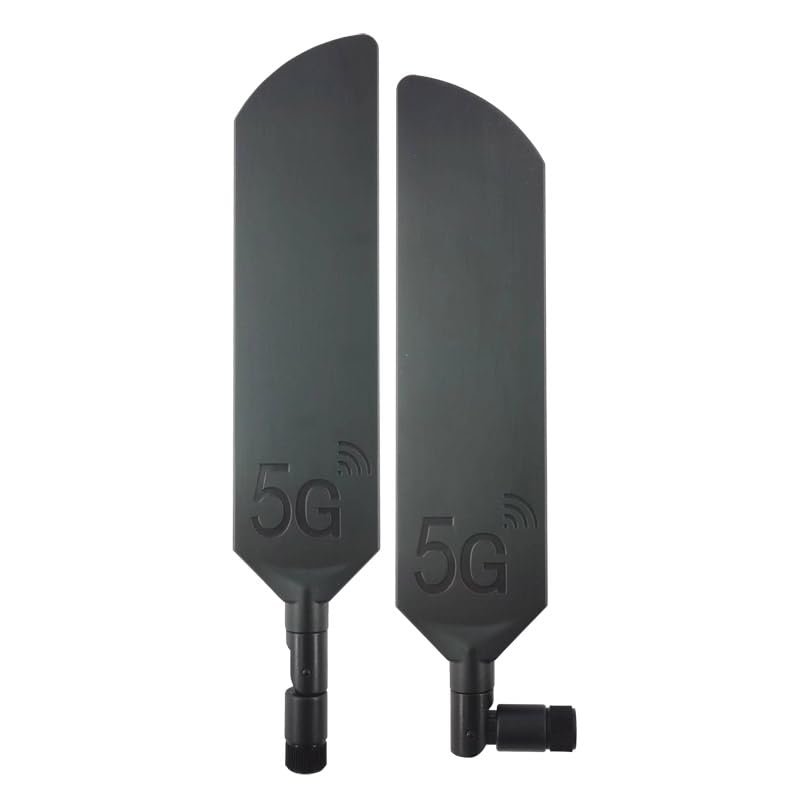Banyanxin 100% Original 40dbi 5G 4G LTE WI-FI Omni SMA TS9 External Antenna for Modem Router 2piece (Black rp SMA)