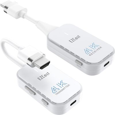 EZCast Wireless HDMI Transmitter & Receiver, 4K 30Hz, Screen Mirroring and Extending for Laptop/PC/PS5, 30m Range