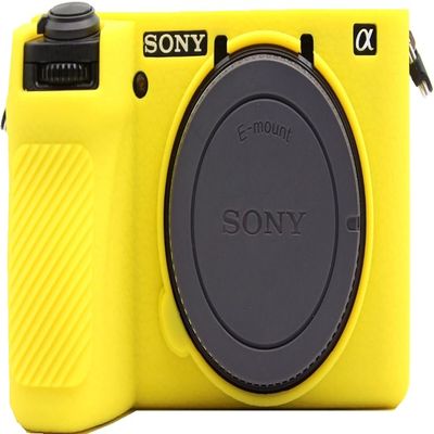 A6700 Camera Case, BMAOLLONGB Fullbody Thin Lightweight Silicone Camera Skin Body Rubber Cover Case for Sony Alpha A6700 (Yellow, Frosting)