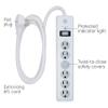 GE 6-Outlet Surge Protector, 6 Ft Extension Cord, White, 67051 & GE 6-Outlet Surge Protector, 8 Ft Extension Cord, White, 67044 view 3