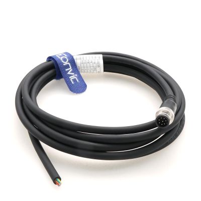 Eonvic M12 Straight 8 Pins Male Sensor Connector Aviation Cable Socket Shielded Electrical Cable Industrial Sensor Connector 5M