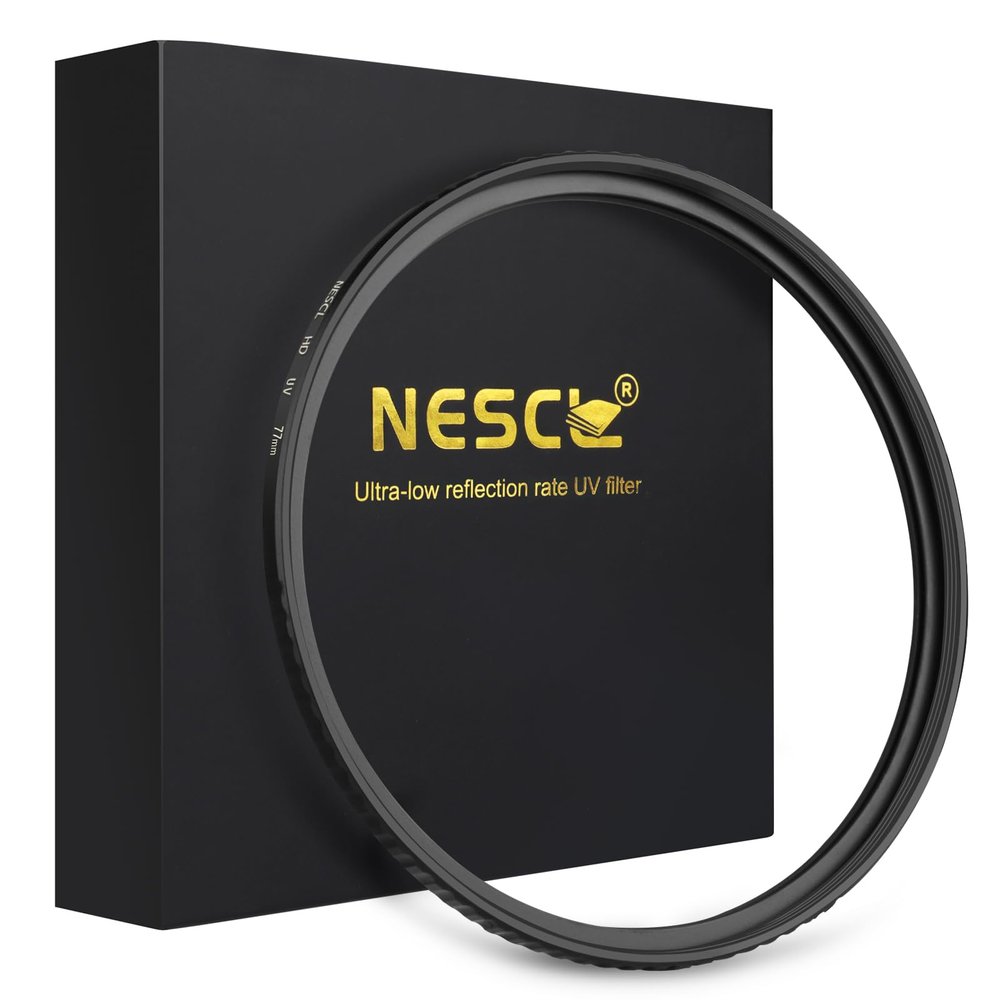 NESCL 77mm UV Protection Filter 30 Multi-Layer Coatings HD Optical Glass/Ultra-Slim Brass Frame/Low Reflection/Scratch Resistant Ultraviolet UV Filter for 77mm Camera Lens