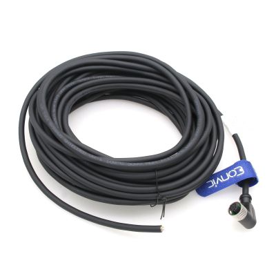 Eonvic M12 Right Angle 8 Pin A Code Female Industrial Sensor Connector Aviation Cable Socket Shielded Waterproof Electrical Cable 15M