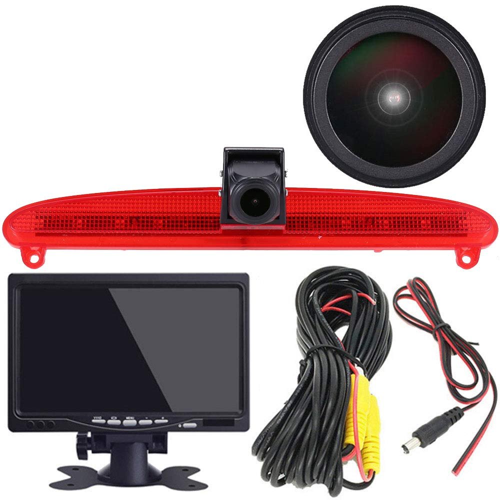 1280 x 720 Pixels Super HD Car Brake Light Reversing Camera Set with 7 Inch LCD Monitor, 170 Wide Angle Waterproof Night Vision Reversing Camera Replacement for Iveco Daily 6 Year 2015-2017