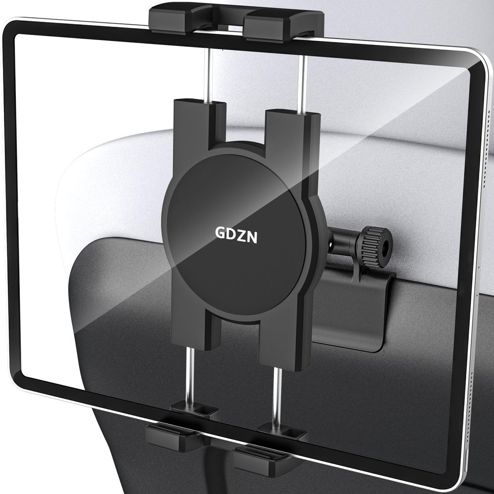 GDZN Tesla Back Seat Tablet Holder, 1-Second Install Seat-Back Wedge Mount for Model 3/Y, Metal Ball Head 360 Rotation iPad Holder for Kids Travel, Fits 4.7-13" iPad Pro/Air/Mini, Galaxy Tab, iPhone