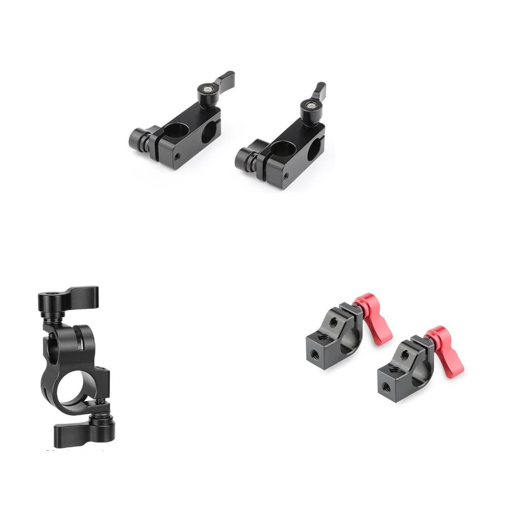 CAMVATE 15mm Right Angle Rod Clamp + 15mm Single Rod Clamp + 15mm to 19mm Rod Clamp Adapter