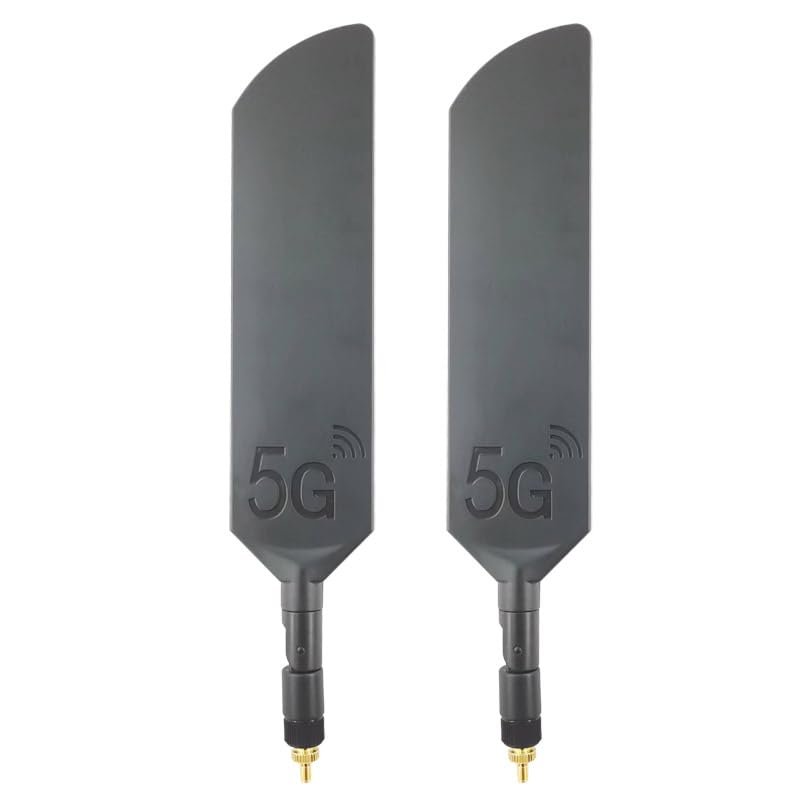 Banyanxin 100% Original 40dbi 5G 4G LTE WI-FI Omni SMA TS9 External Antenna for Modem Router 2piece (Black ts9)