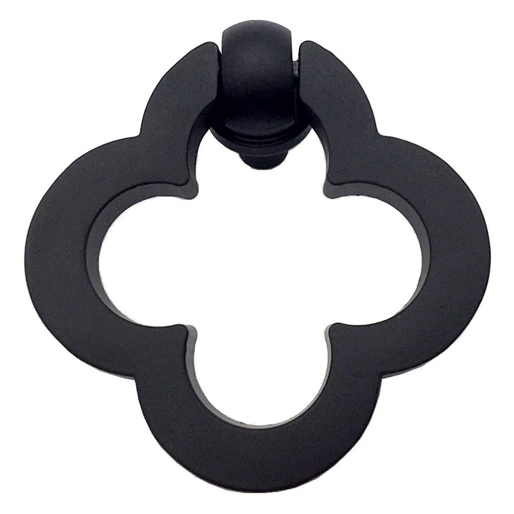 JCAKES Drawer Knob Flower Ring Drawer Pull Clover Matte Black Drop Pull Floral Cabinet Door Knob Pulls Handle Dresser Knobs Rings Drawer Handles Kitchen Hardware